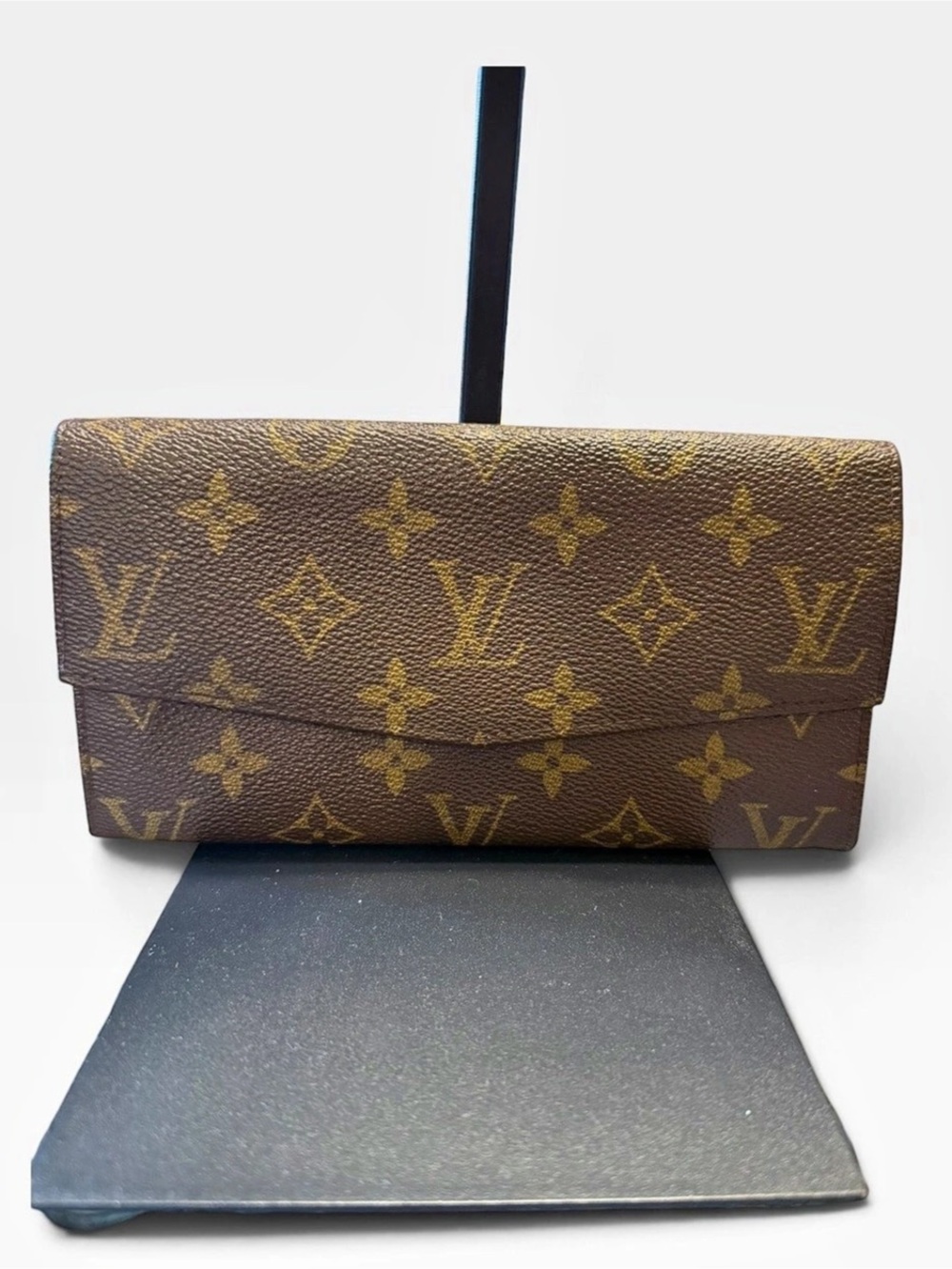 Louis Vuitton Authentic Envelope Sarah Wallet Monogram Brown 80s LV